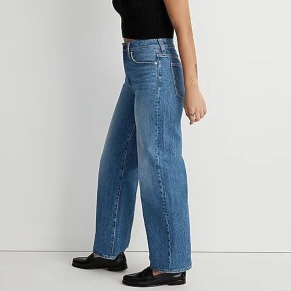 Madewell The Curvy Perfect Vintage Wide Leg Crop Jeans Cresslow Wash Size 30 - Picture 2 of 15